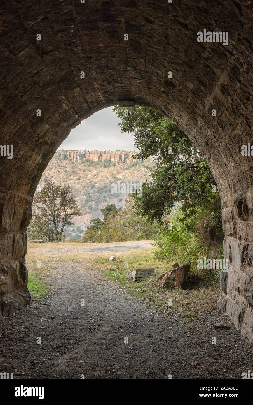 The eastern exit of the historic railroad tunnel at Waterval Boven in