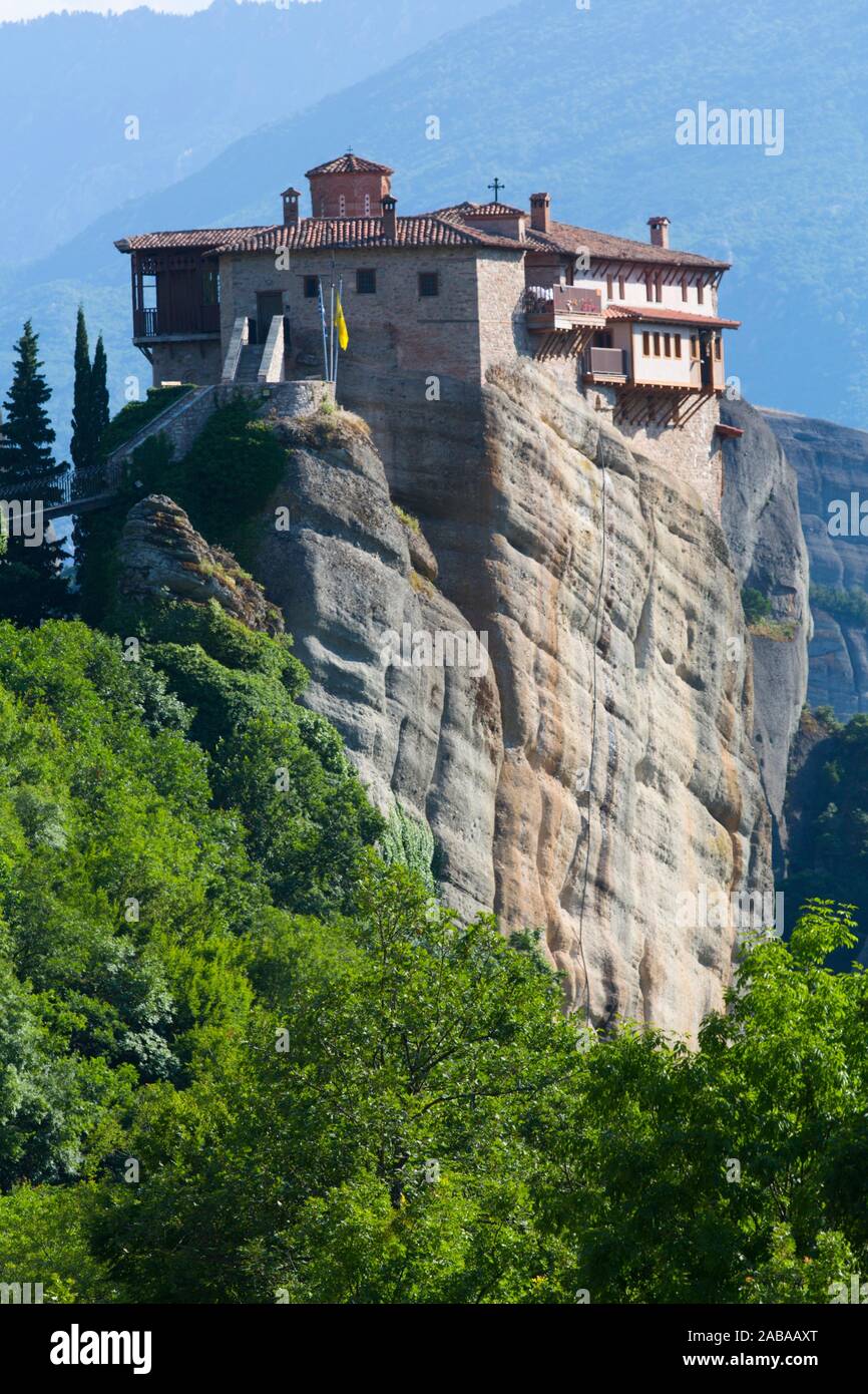 Holy Monastery of Rousanou, Meteora, UNESCO World Heritage Site, Thessaly, Greece Stock Photo
