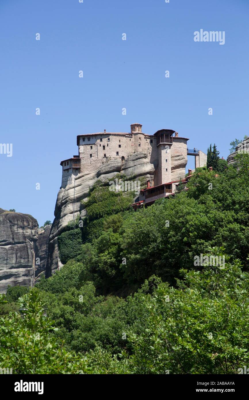 Holy Monastery of Rousanou, Meteora, UNESCO World Heritage Site, Thessaly, Greece Stock Photo