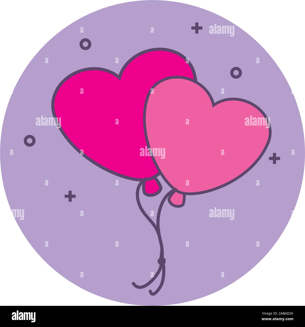 balloons helium air in shape heart detailed style vector illustration ...