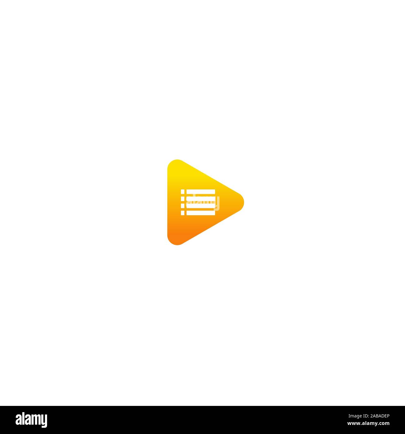 Vector play icon. Video application icon design template. Music player. Line art. Paper origami collection. Application icon design for phone. Materia Stock Photo