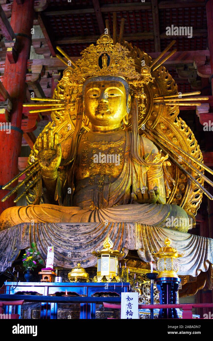 Giant statue of Great Buddha,Todaiji temple,Nara,Japan,Asia Stock