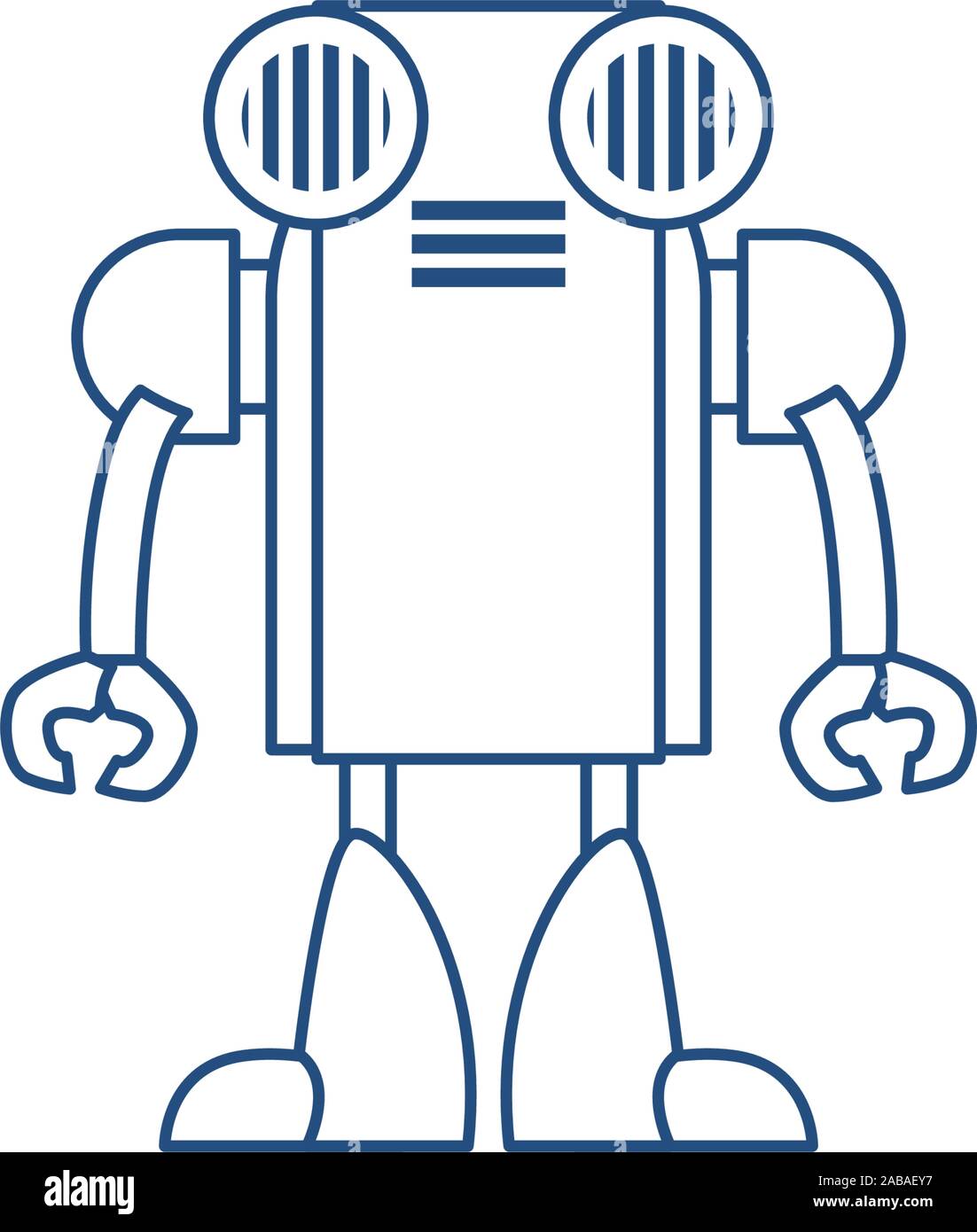 humanoid robot line style icon vector illustration design Stock Vector ...