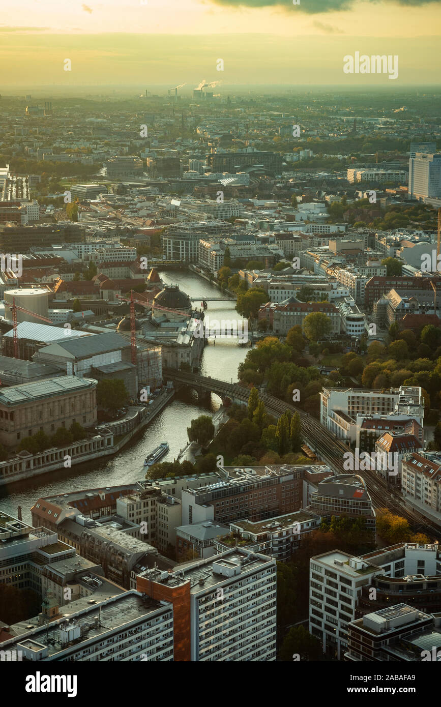 Aerial view of Berlin from the Berliner Fernsehturm, Germany Stock Photo
