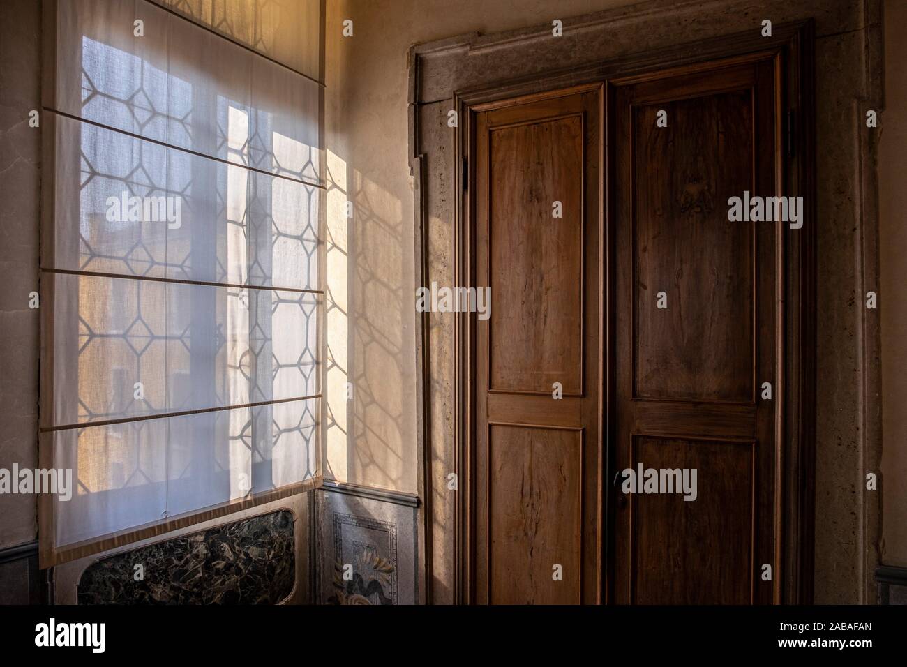 Antique Wooden Door Curtain Stock Photos Antique Wooden Door