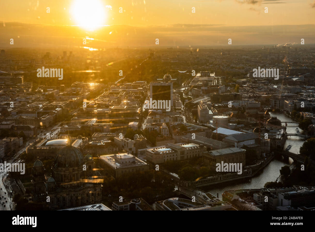 Aerial view of Berlin from the Berliner Fernsehturm, Germany Stock Photo