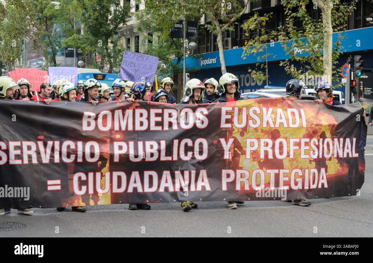 Madrid Spain 19th October 2019 View Of A National Firemen Mass