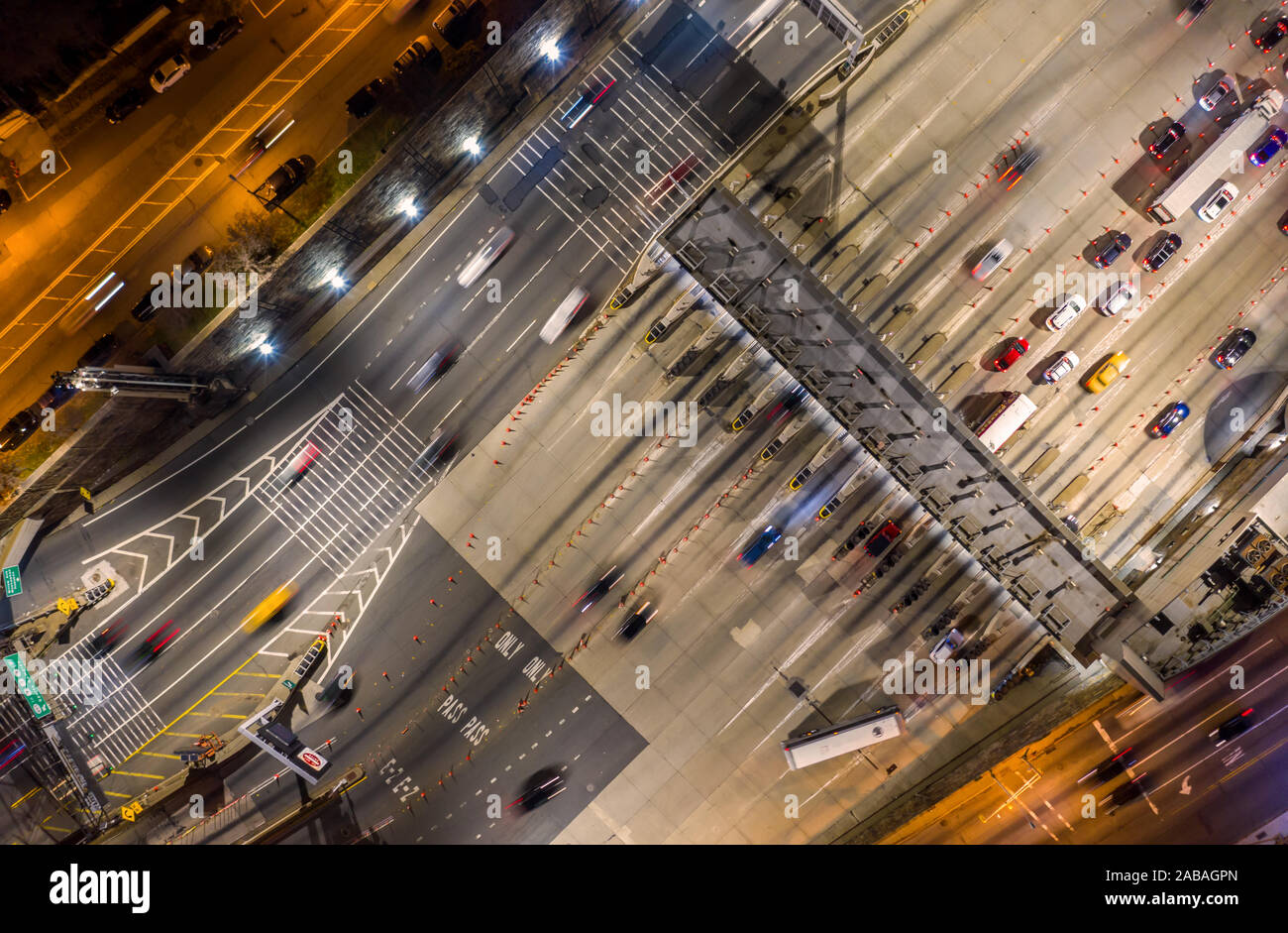 Birds eye view of the entrance in Lincoln Tunnel Stock Photo
