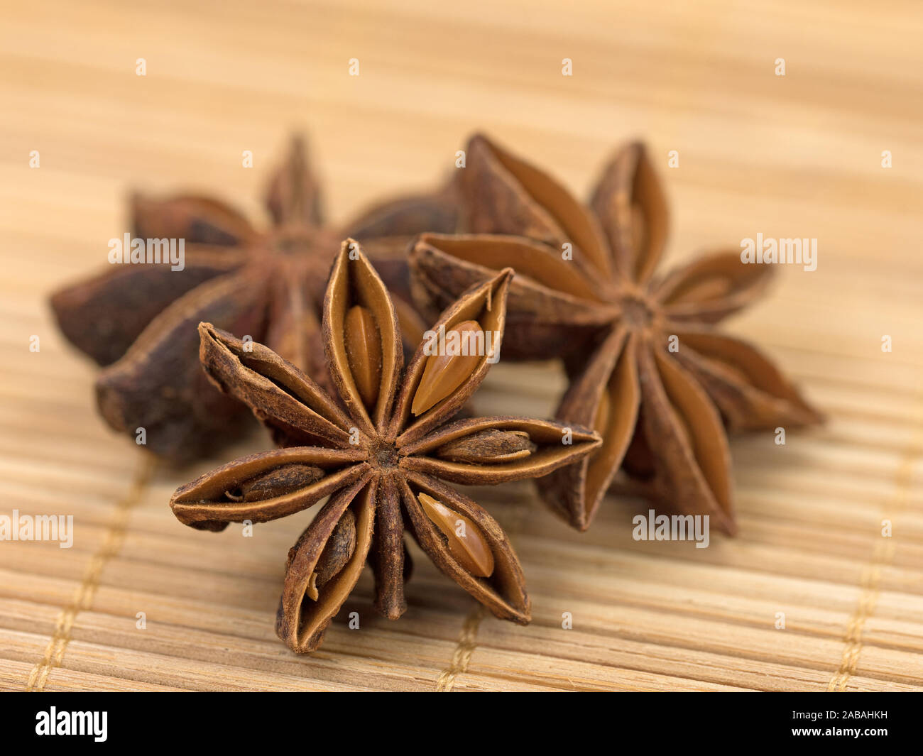 Anise stars in a closeup Stock Photo