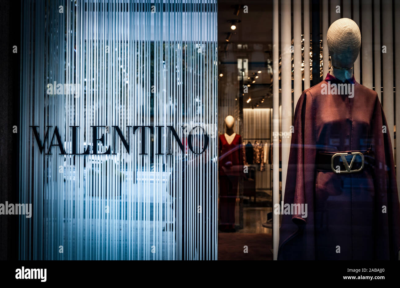 The Valentino logo, of Italian fashion seen at the Passeig de Gràcia store. A boulevard of just over a the de Gràcia store brings together the most commercial