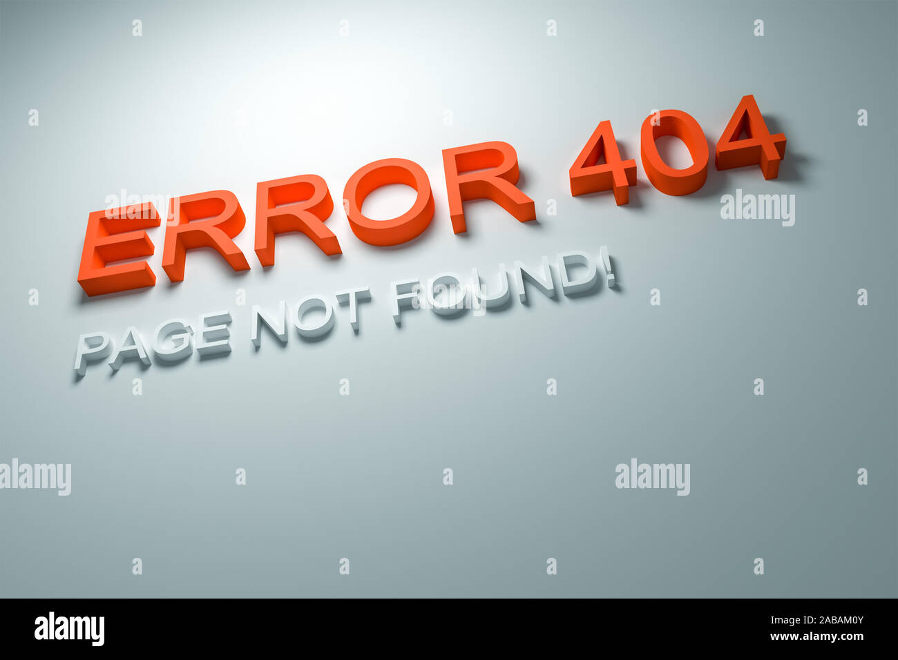 Eine Inschrift vor grauem Hintergrund, die lautet: 'Error 404 - Page not found' Stock Photo