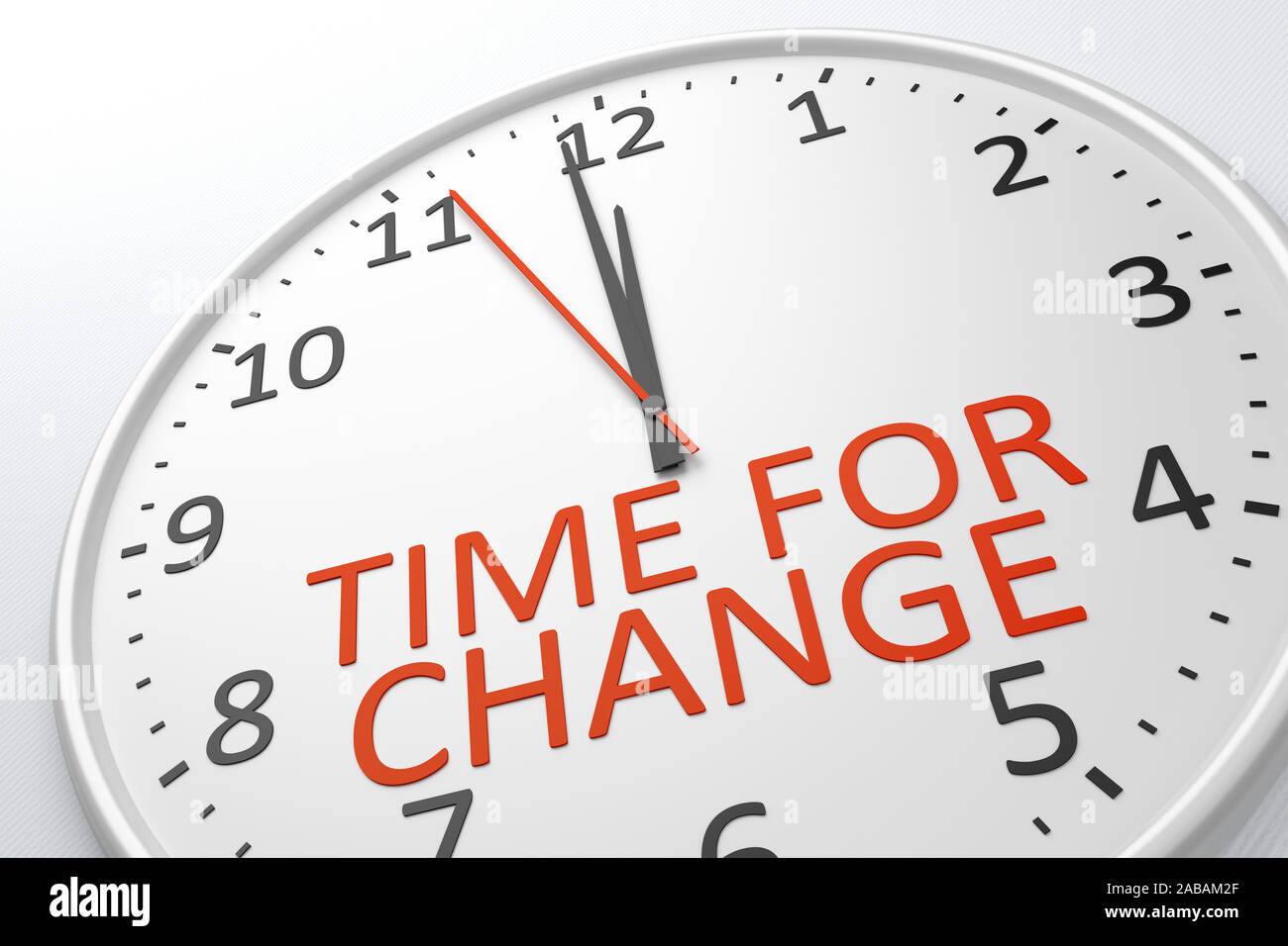 Ein simples Ziffernblatt mit der Aufschrift 'Time For Change' Stock Photo
