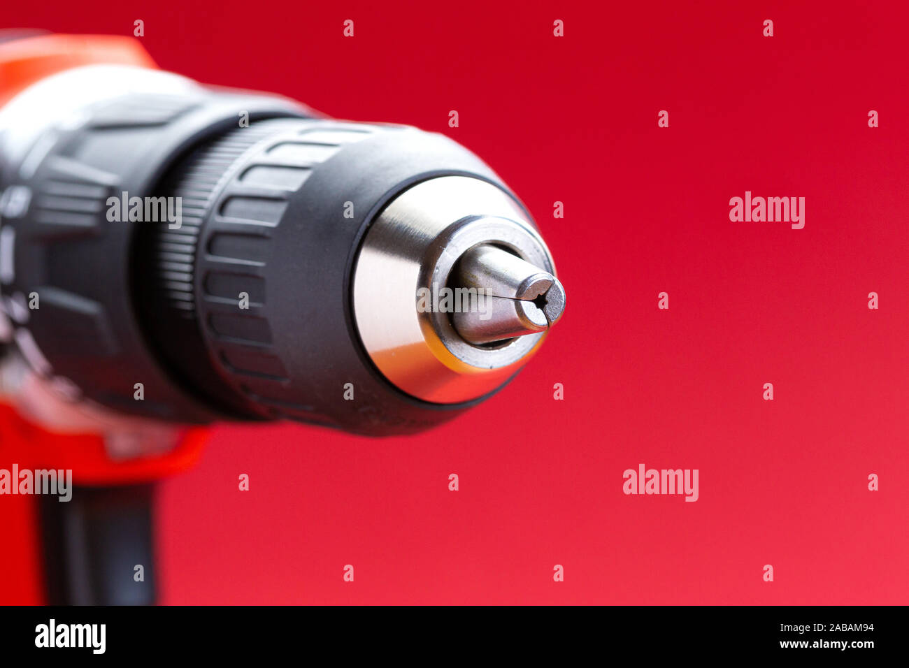 Battery screwdriver or drill, cordless drill, mandrel Stock Photo