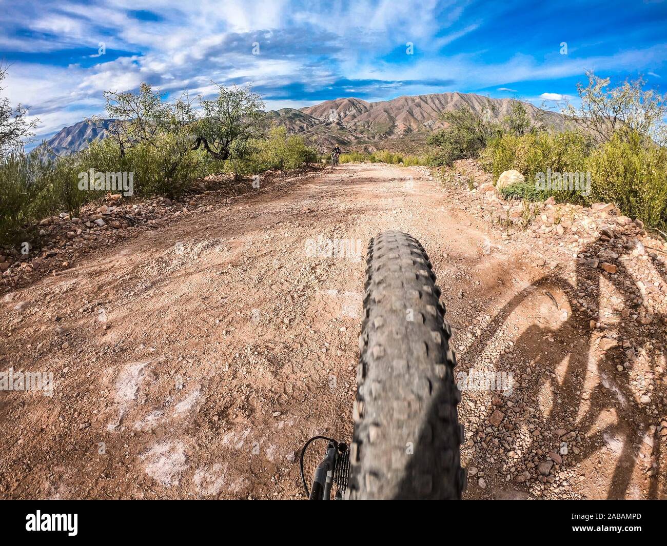 Mountain biking route landscape. Rear wheel Bicycle, pedaling  © (© Photo: LuisGutierrez / NortePhoto.com) Paisaje de ruta de Ciclismo de montaña. Stock Photo