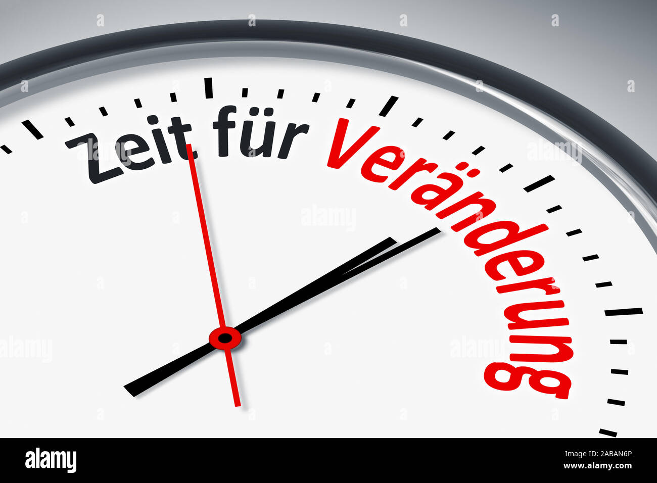 Ein simples Ziffernblatt mit der Aufschrift: 'Zeit fuer Veraenderung' Stock Photo