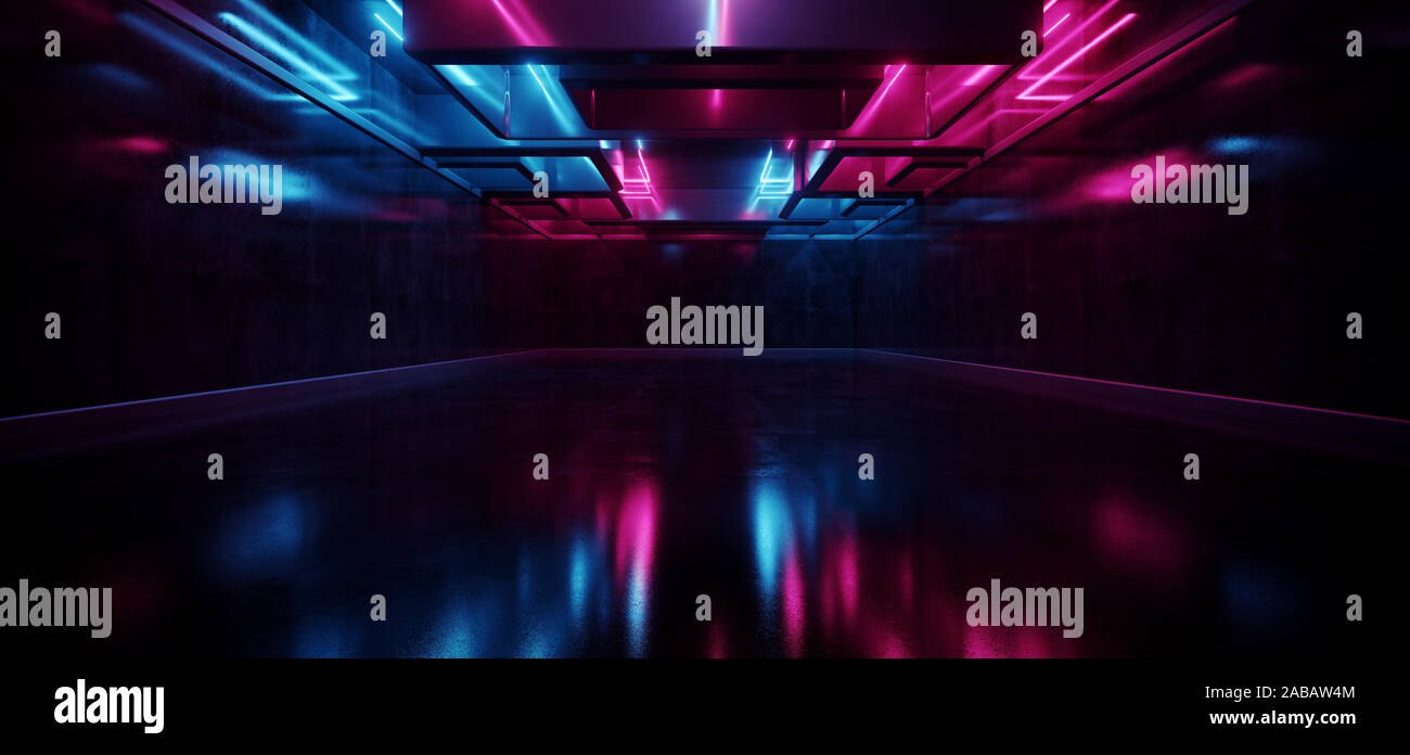Laser Show Club Dark Neon Sci Fi Futuristic Retro Purple