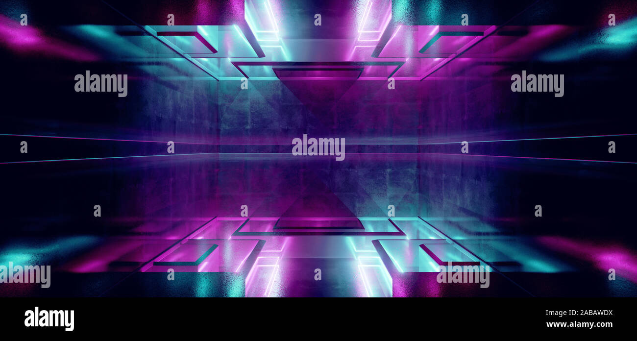 Laser Show Club Dark Neon Sci Fi Futuristic Retro Purple