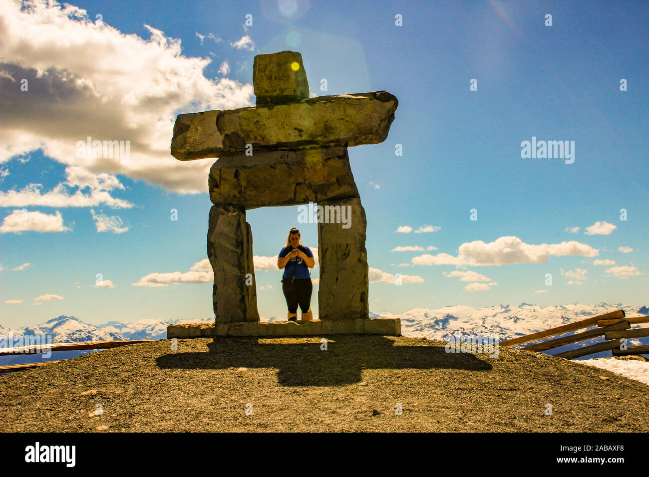 Whistler mountain inukshuk statue hires stock photography and images