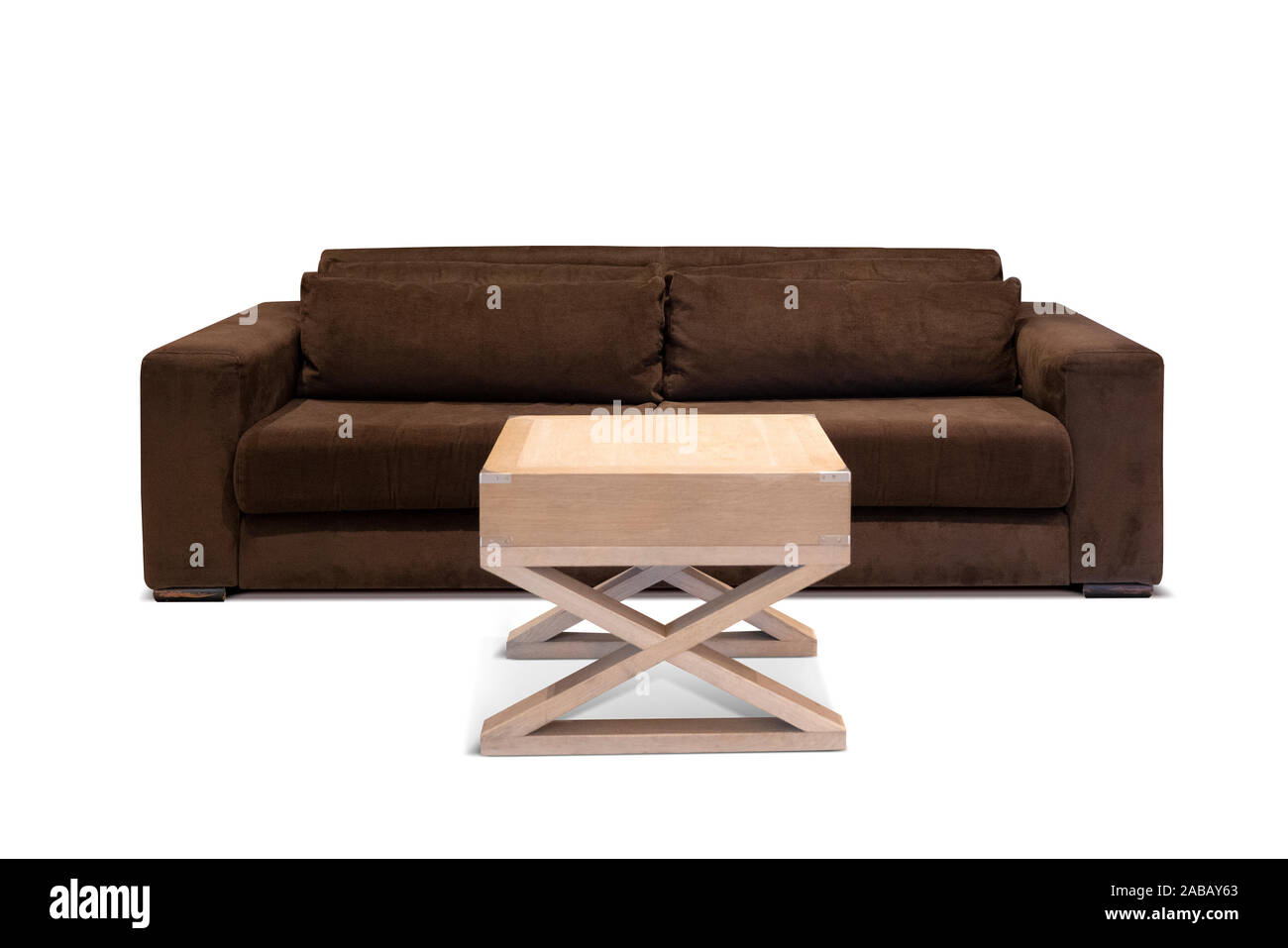 Modern sofa. Minimalistic couch isolated on white background Stock Photo