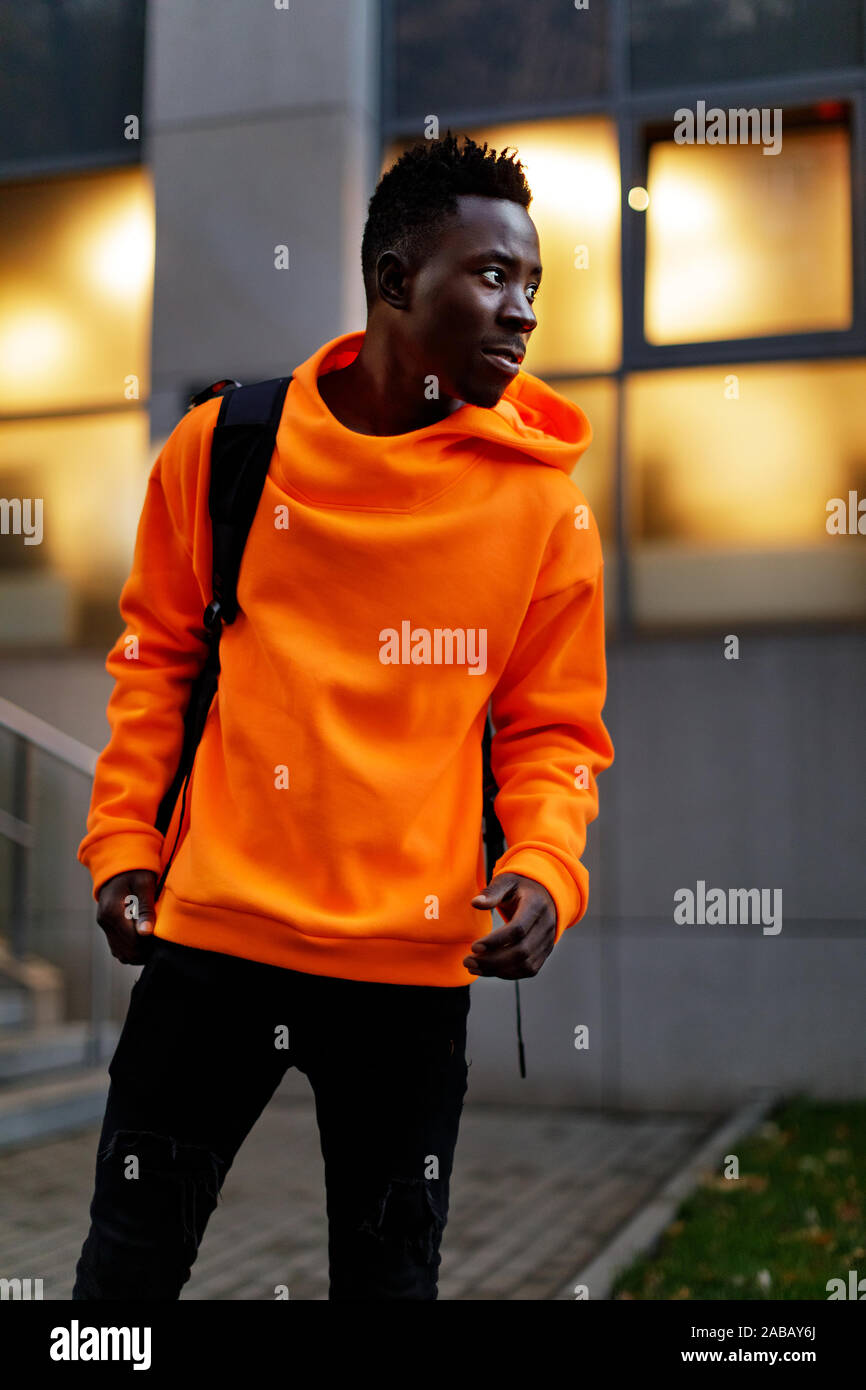 Orange hoodie hi res stock photography and images Alamy