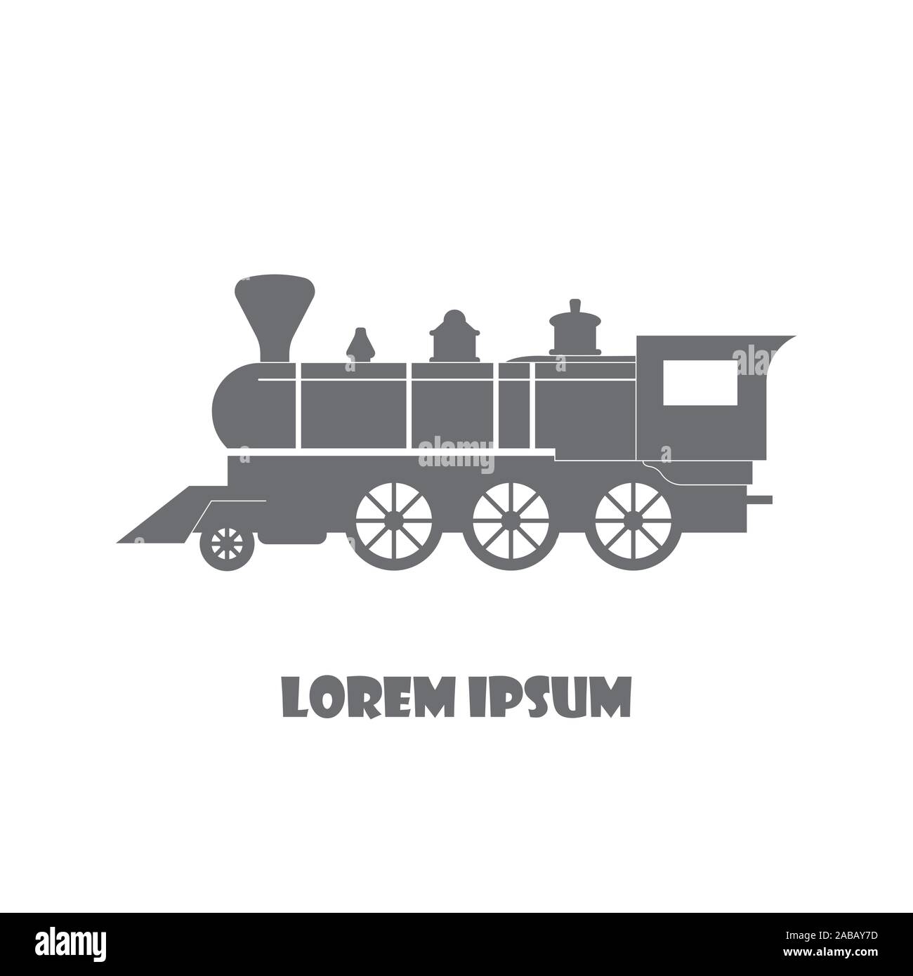 Train retro steam locomotive, old vintage style, vector icon, emblem banner Stock Vector
