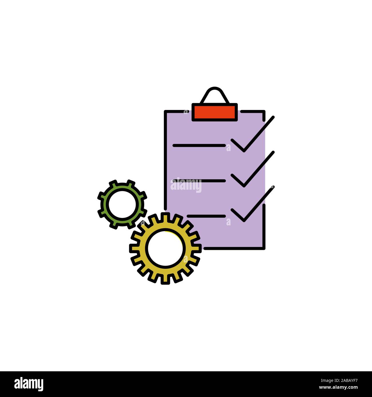 management project vector color icon, business document setting, tuning Stock Vector