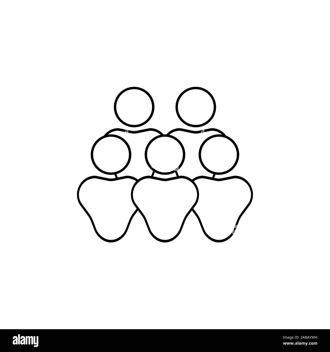 Business group line icon Black and White Stock Photos & Images - Alamy
