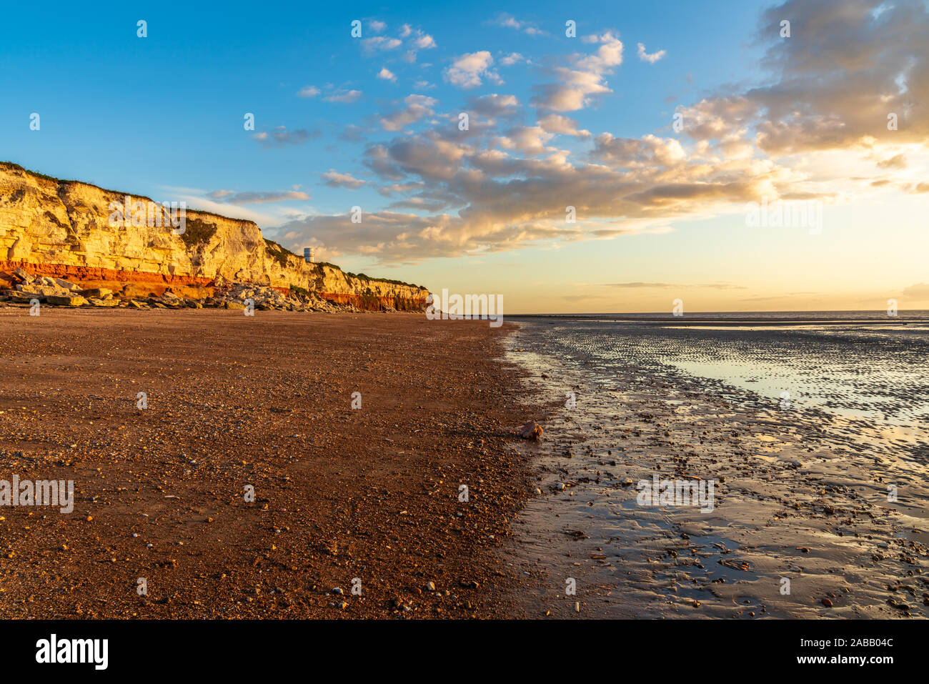 Hunstanton, Norfolk, England, UK - April 25, 2019: Evening light and ...
