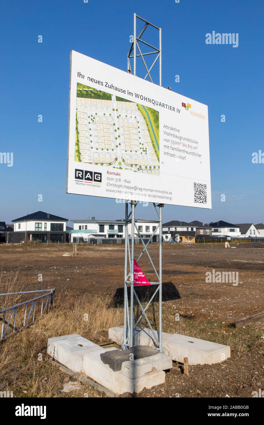 New housing estate at the former mine, coal mine Niederberg colliery ...