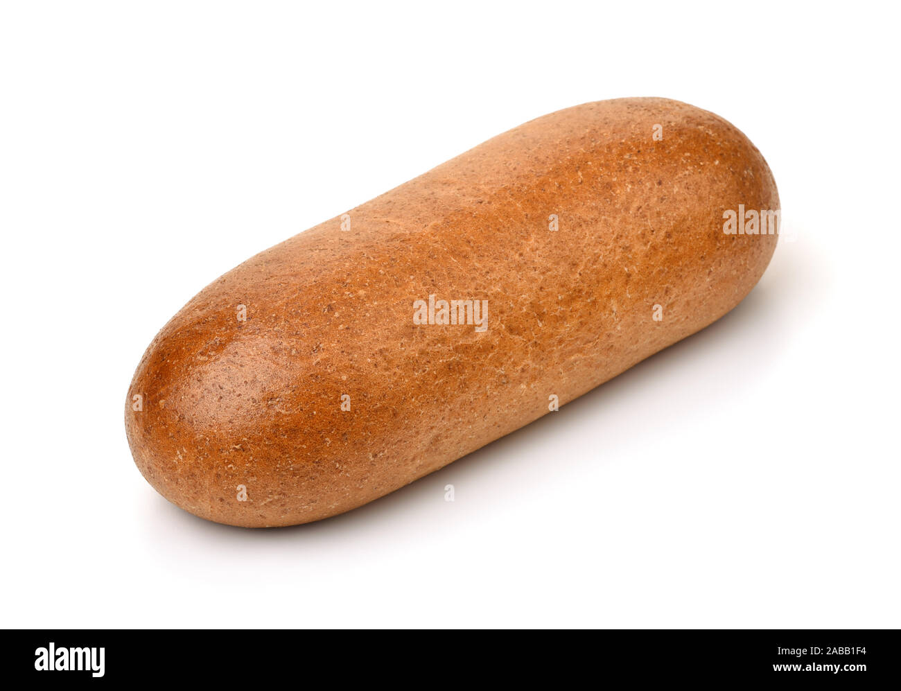Loaf of fresh baked wheat bread isolated on white Stock Photo