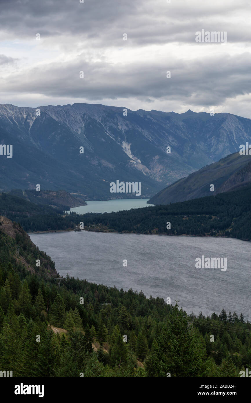 Aerial View of a small remote town, Seton Portage, between Anderson and