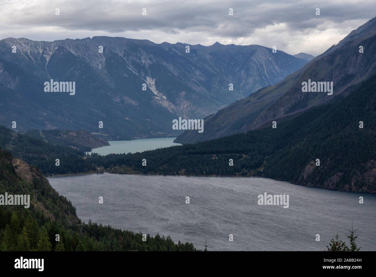 Aerial View of a small remote town, Seton Portage, between Anderson and