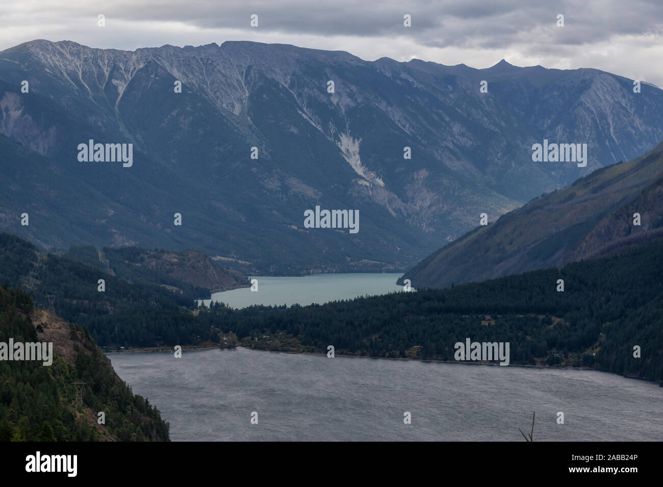 Aerial View of a small remote town, Seton Portage, between Anderson and Seton Lake. Located near