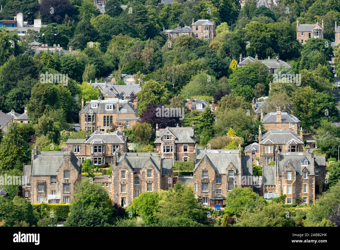 Large detached villas in upmarket Grange district of Edinburgh