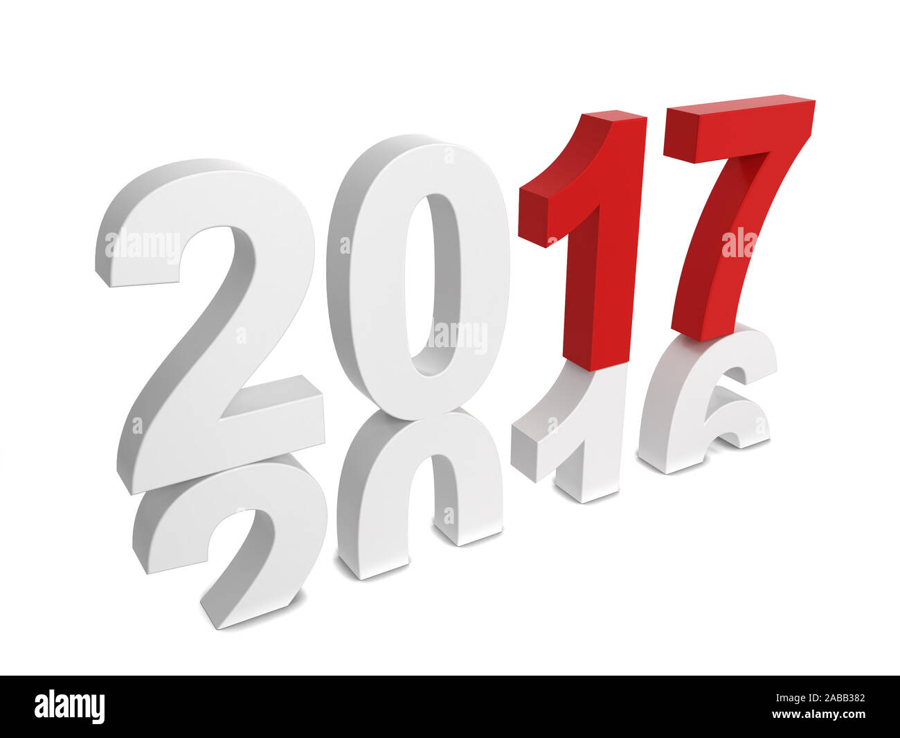 2017 text. 3d illustration isolated on white background Stock Photo - Alamy