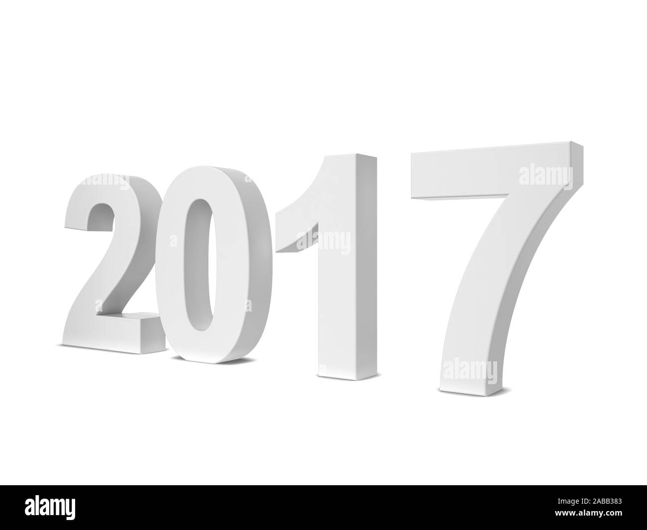 2017 text. 3d illustration isolated on white background Stock Photo