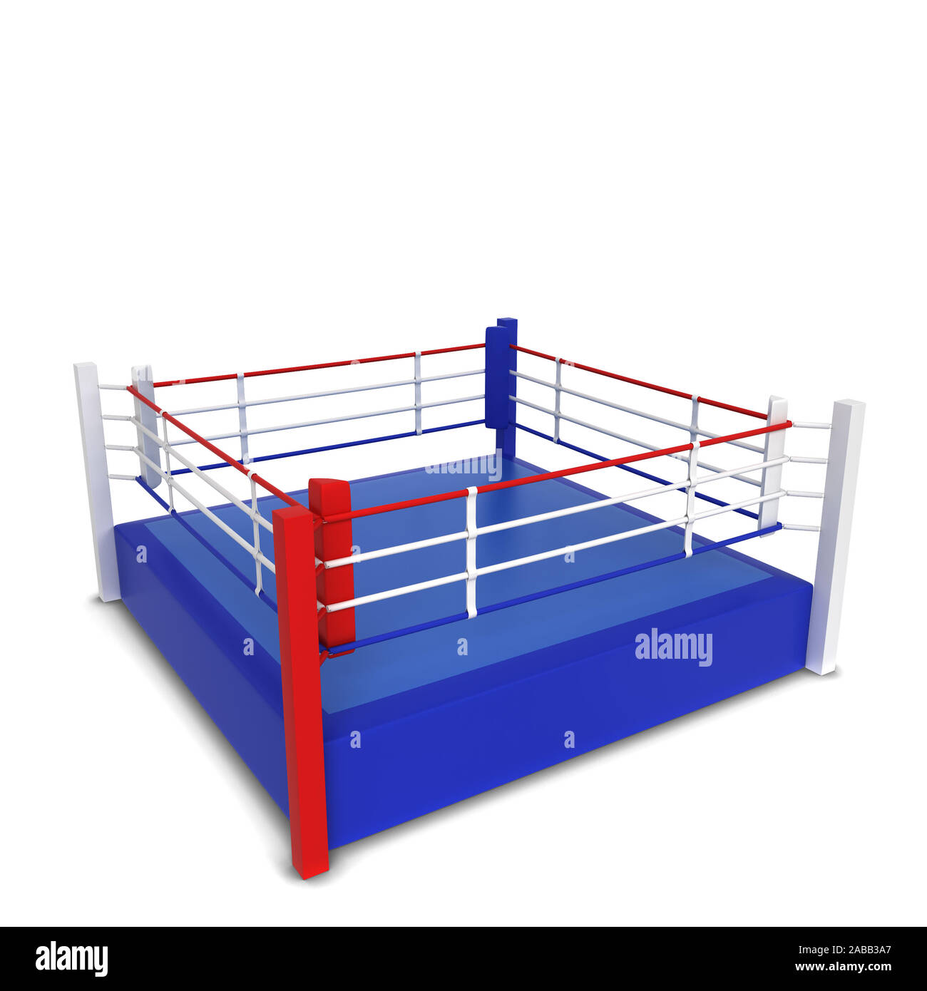 Boxing ring. 3d illustration isolated on white background Stock Photo -  Alamy
