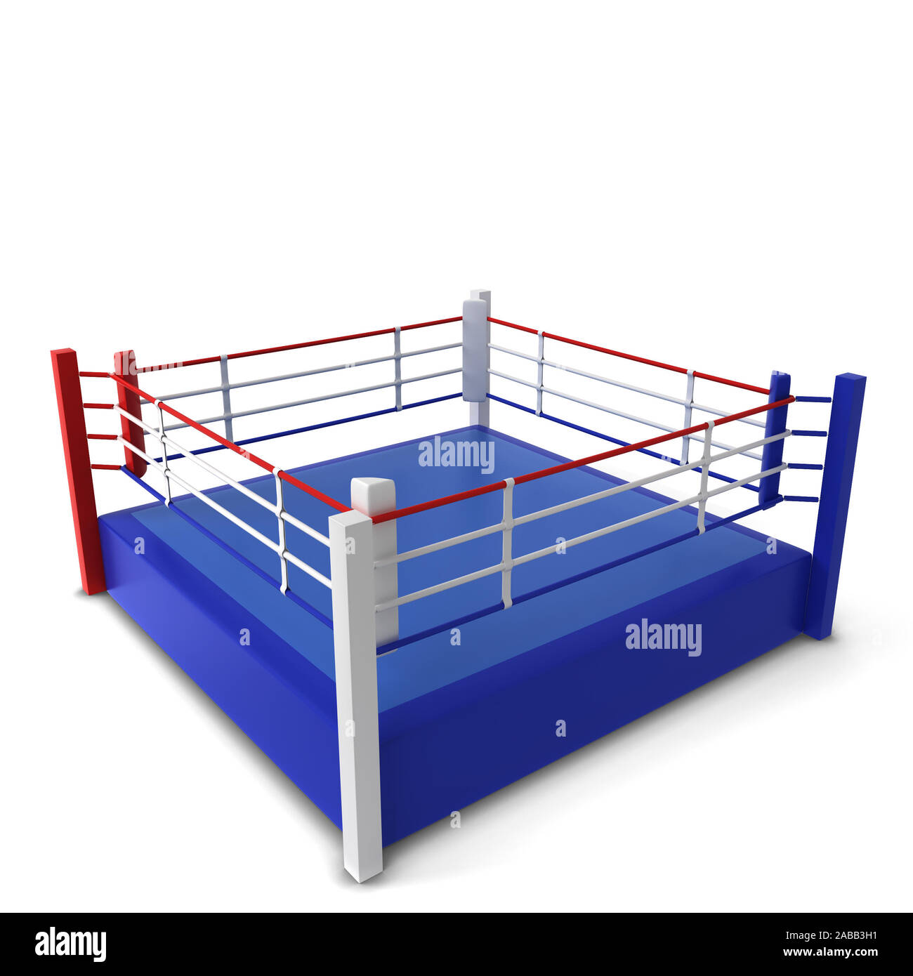 Boxing ring. 3d illustration isolated on white background Stock Photo -  Alamy