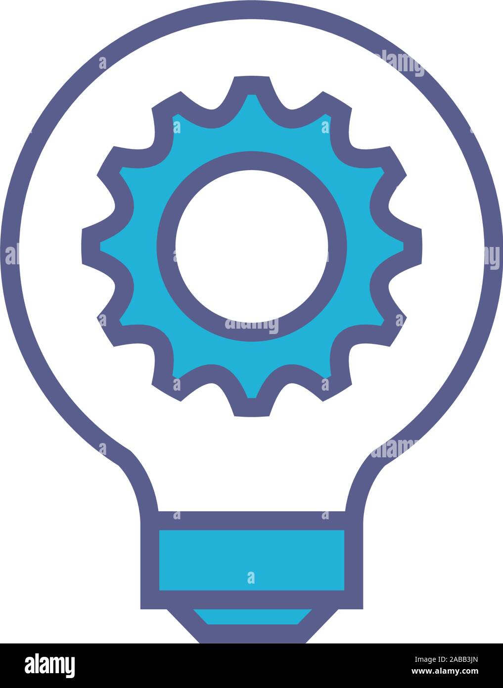 light bulb with gear fill style icon vector illustration design Stock ...