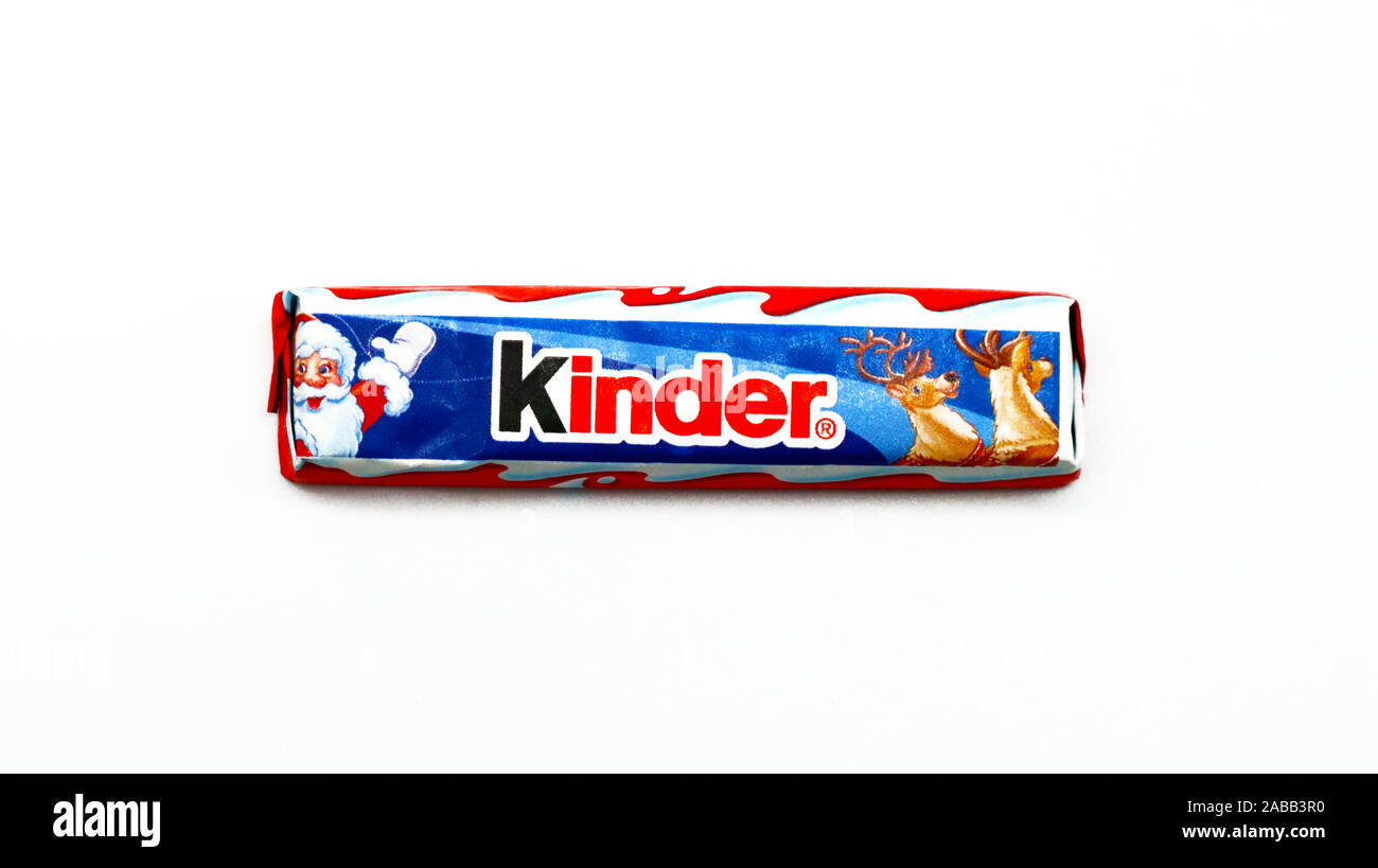 Kinder Chocolate bar. Kinder is a brand of food products made in Italy