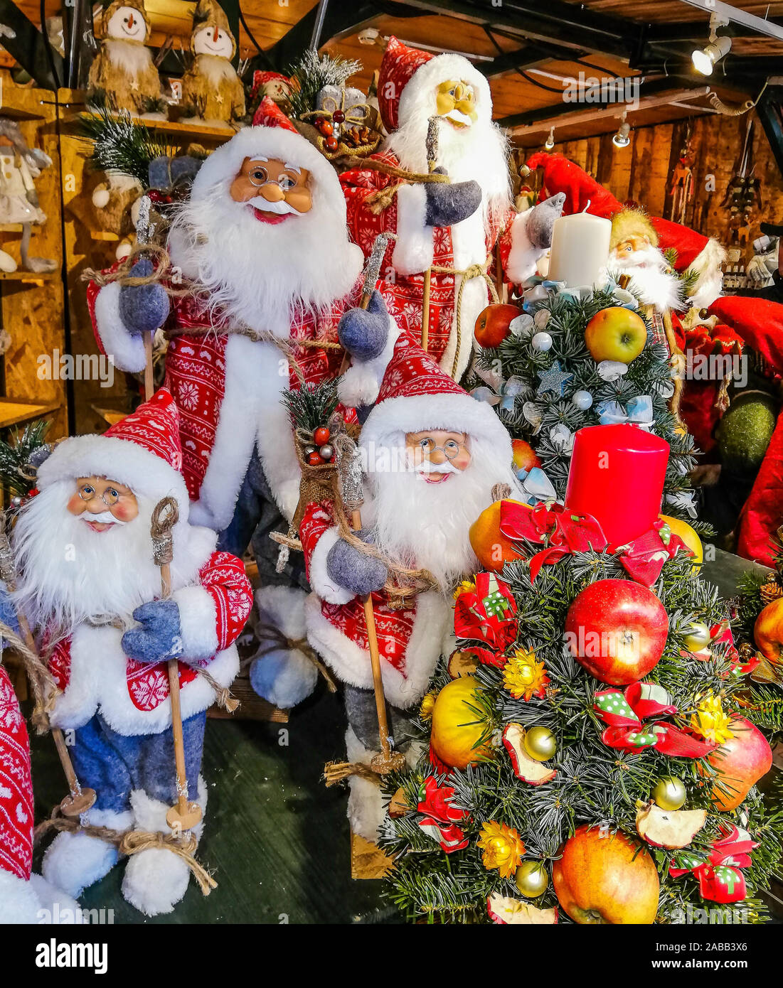 Salzburg, Austria. Christmas decoration for sale at the old town Christmas Market. Stock Photo