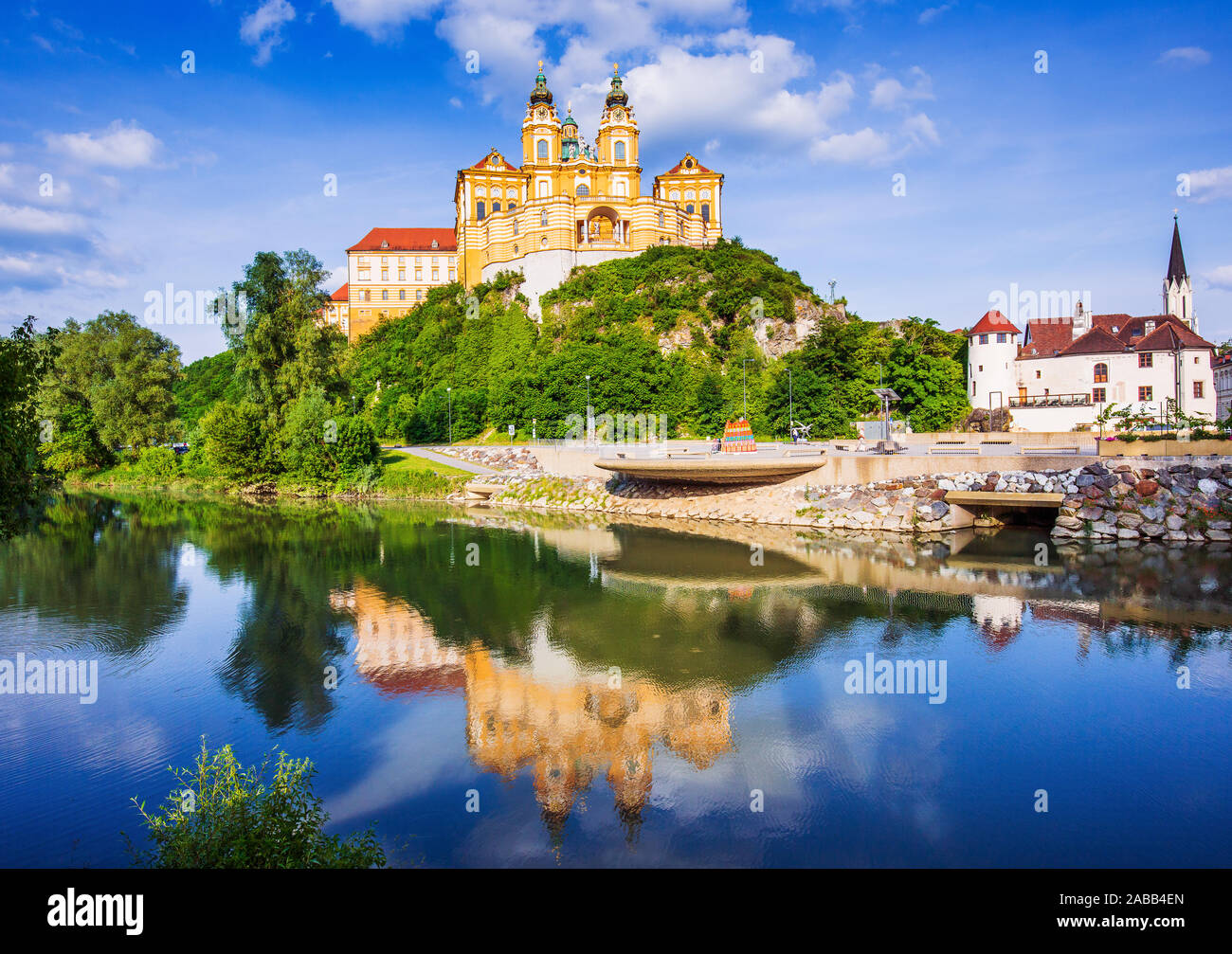 Melk, Austria. Benedictine abbey in Wachau valley. Stock Photo