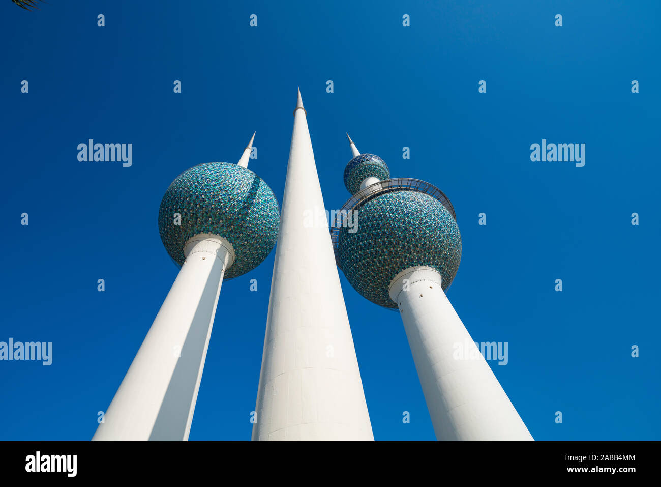 View of Kuwait Towers in Kuwait City, Kuwait Stock Photo
