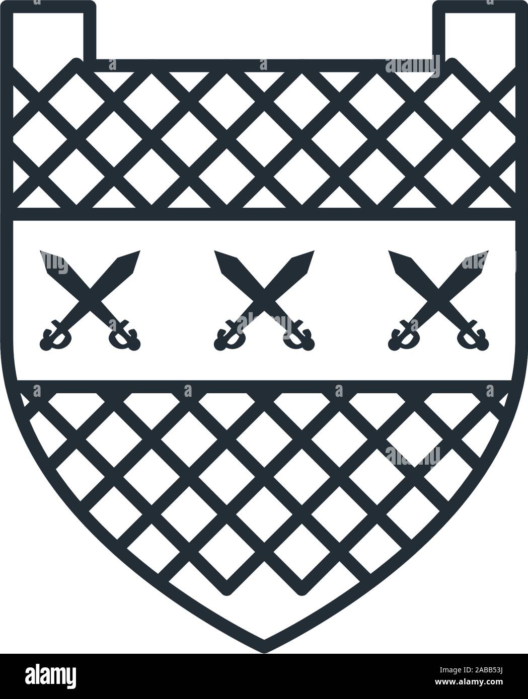 medieval shield with arrows crossed flat icon vector illustration design Stock Vector