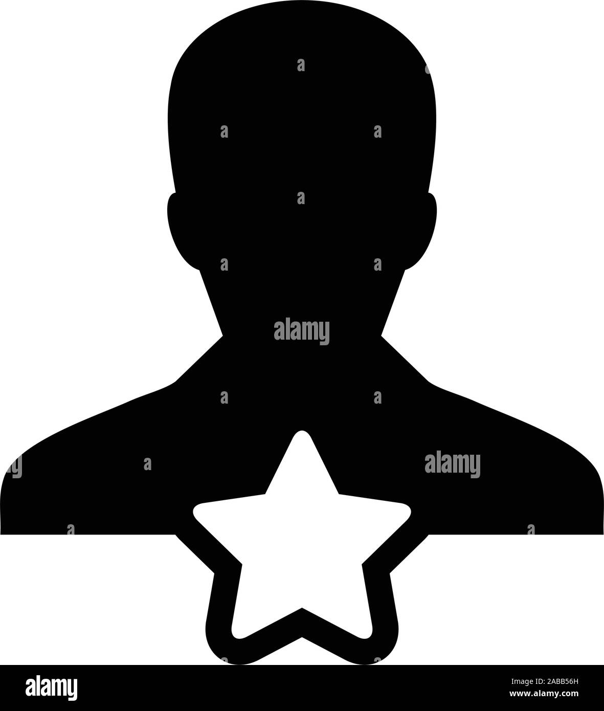 Winner icon vector with star male user person profile avatar symbol for