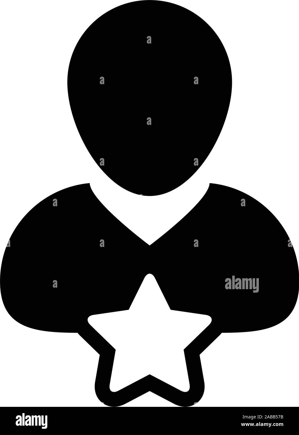 Star icon vector male user person profile avatar symbol for rating in a ...
