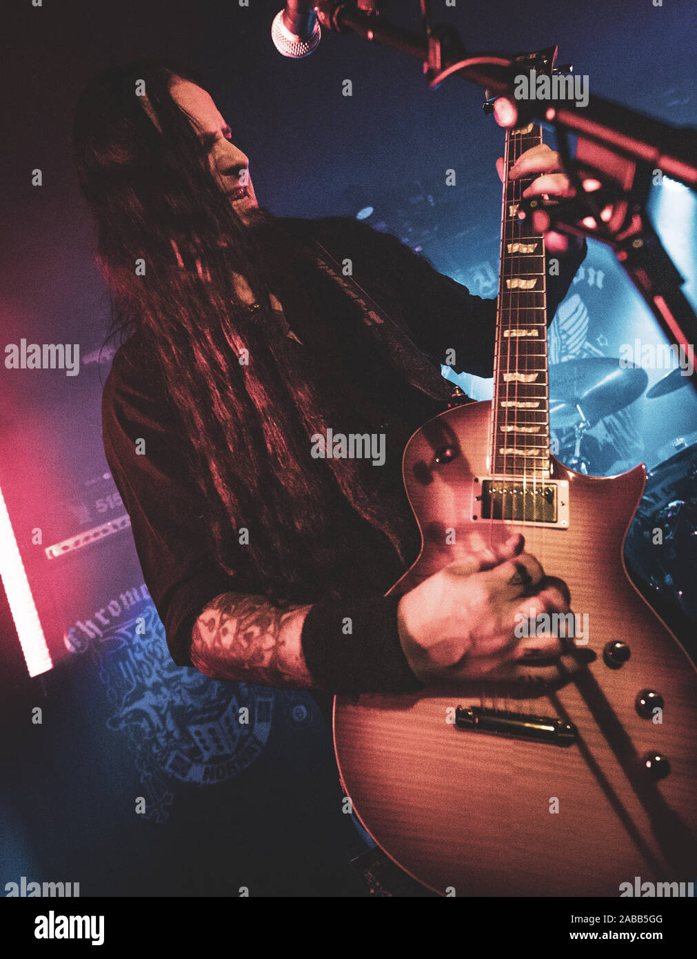 Copenhagen, Denmark. 17th, February 2019. Shagrath of the Norwegian heavy  metal band Chrome Division. (Photo credit: Gonzales Photo - Nikolaj  Bransholm Stock Photo - Alamy