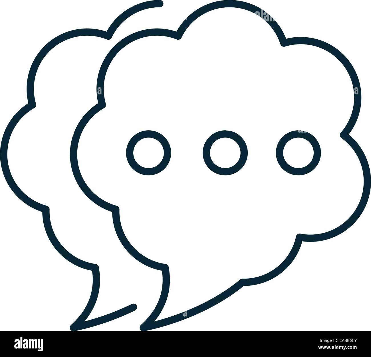 talking speech bubbles line style icon vector illustration design Stock ...