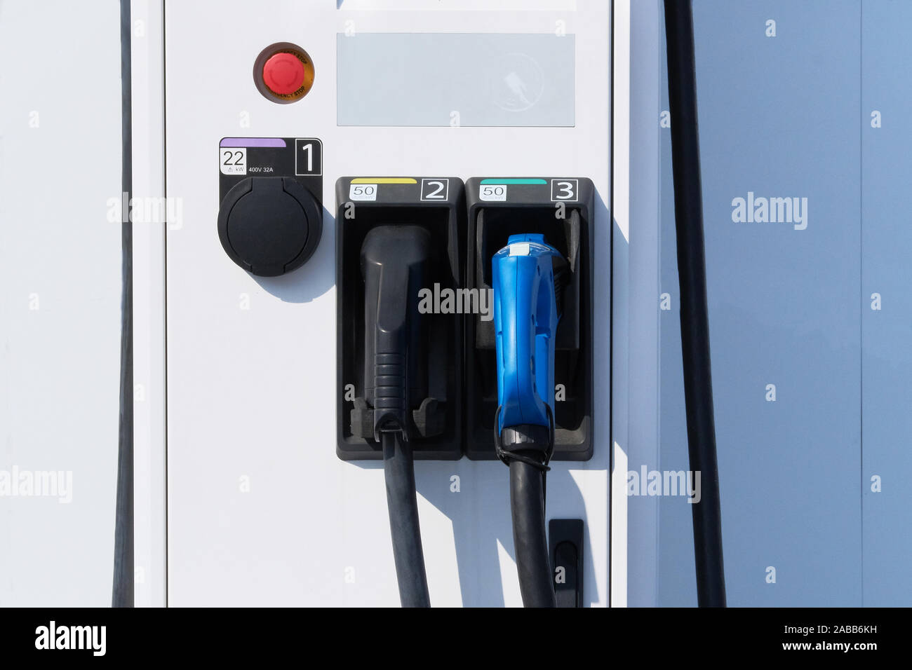 Electric charging station. Eco friendly transport concept. Stock Photo