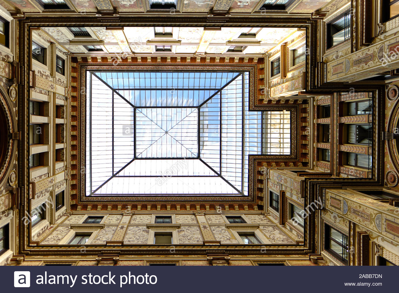 Looking Up Into Galleria Sciarra Rectangular Vestibule